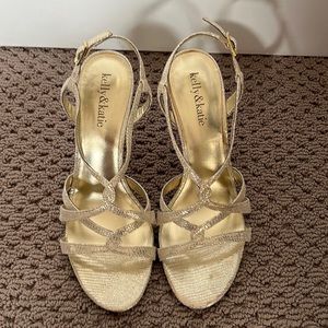 Metallic gold dress sandals